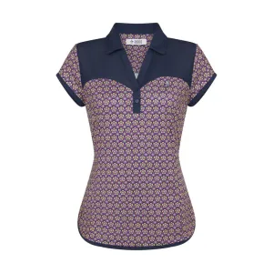 Penguin Cap Sleeve Printed Golf Polo Shirt