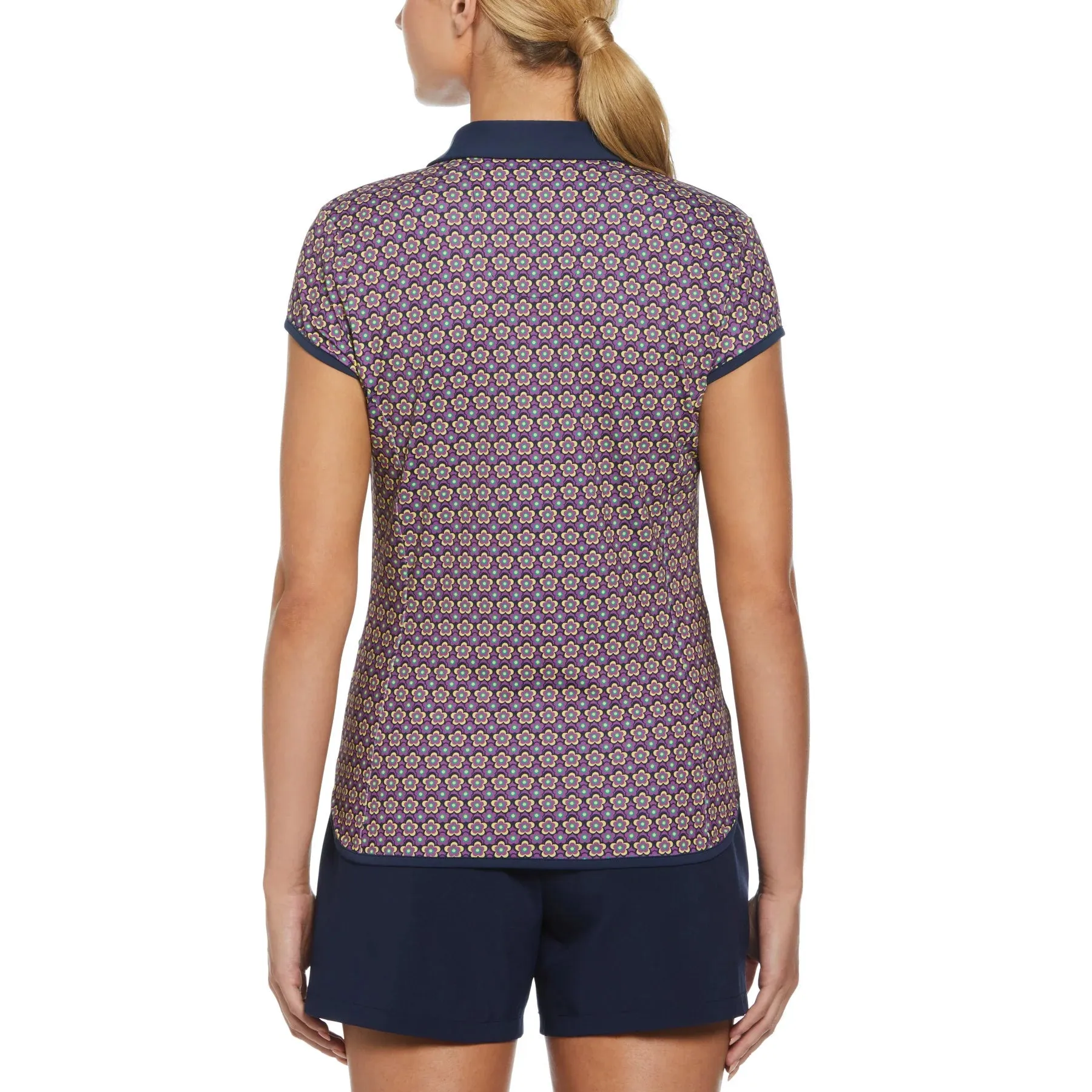 Penguin Cap Sleeve Printed Golf Polo Shirt