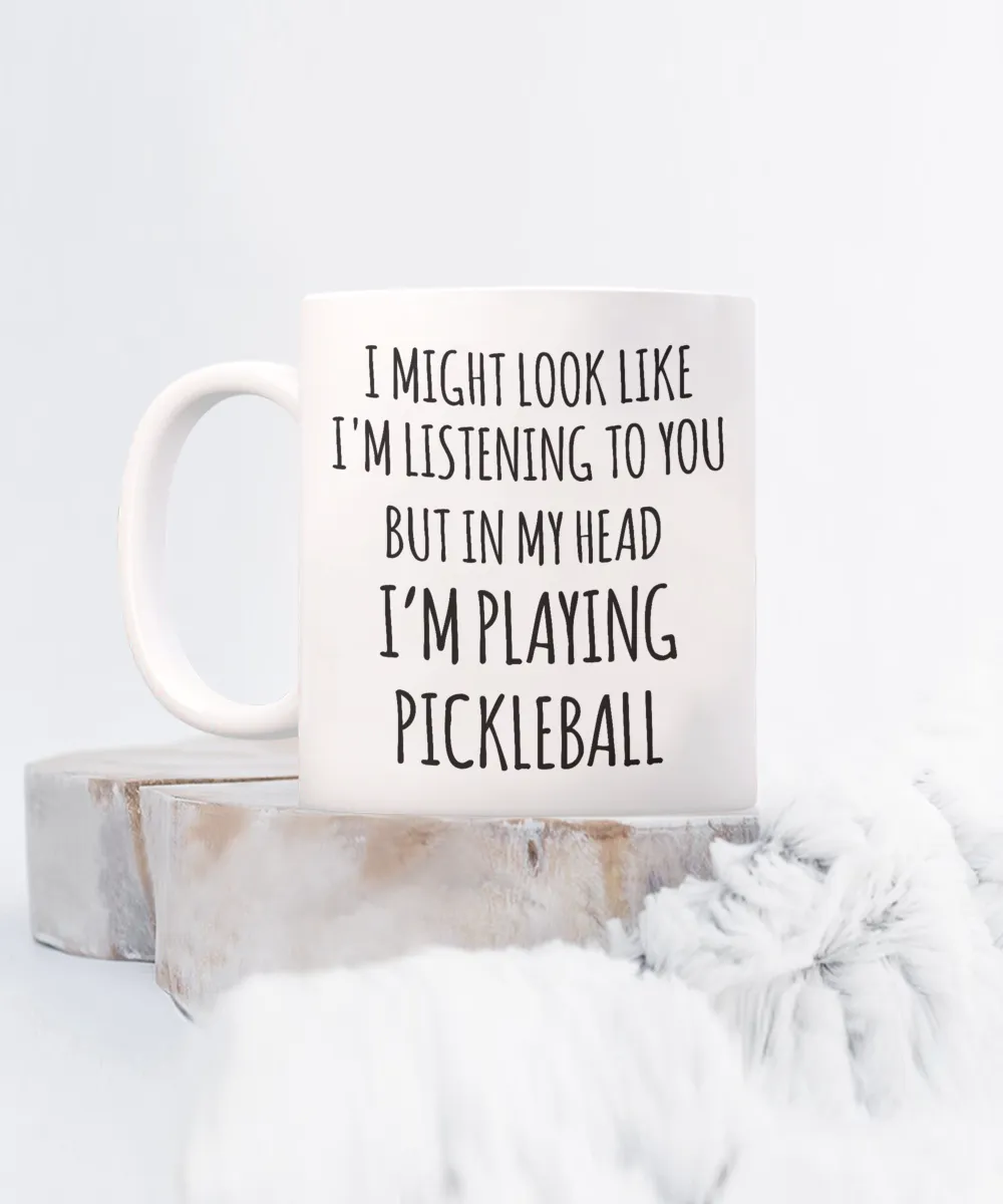 Pickleball Gift, Pickleball, Pickleball Gifts, Pickleball Mug, In My Head I'm Playing Pickleball Coffee Cup