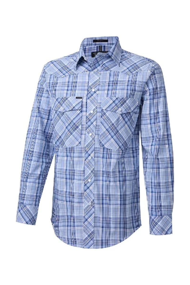 Pilbara Shirt Mens Western Snap Button Check