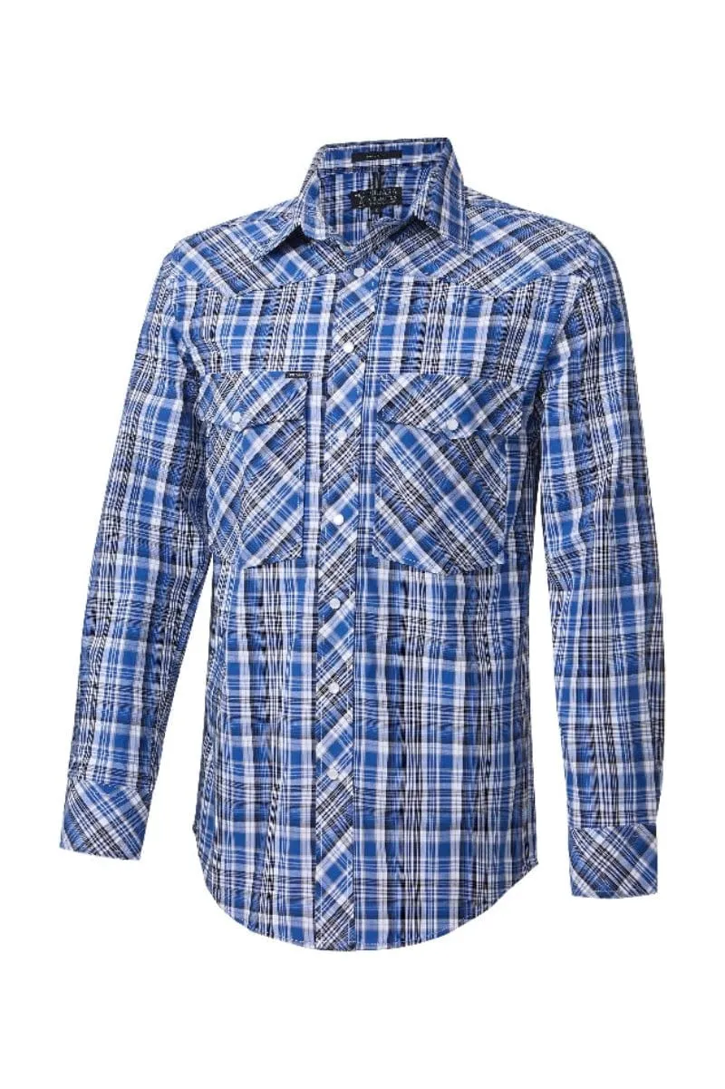 Pilbara Shirt Mens Western Snap Button Check