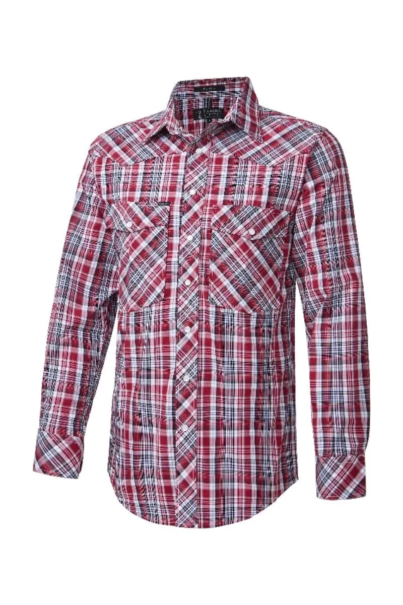 Pilbara Shirt Mens Western Snap Button Check
