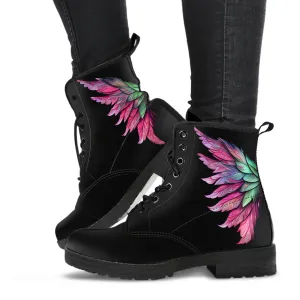Pink Fairy Wings Lace-Up Ankle Boots