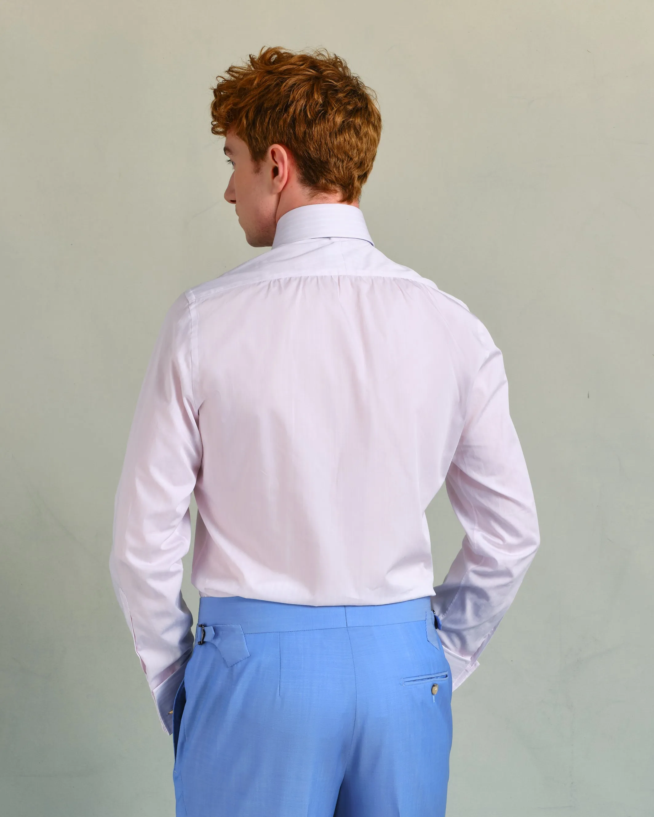 Pink Stripe Pin Collar Shirt