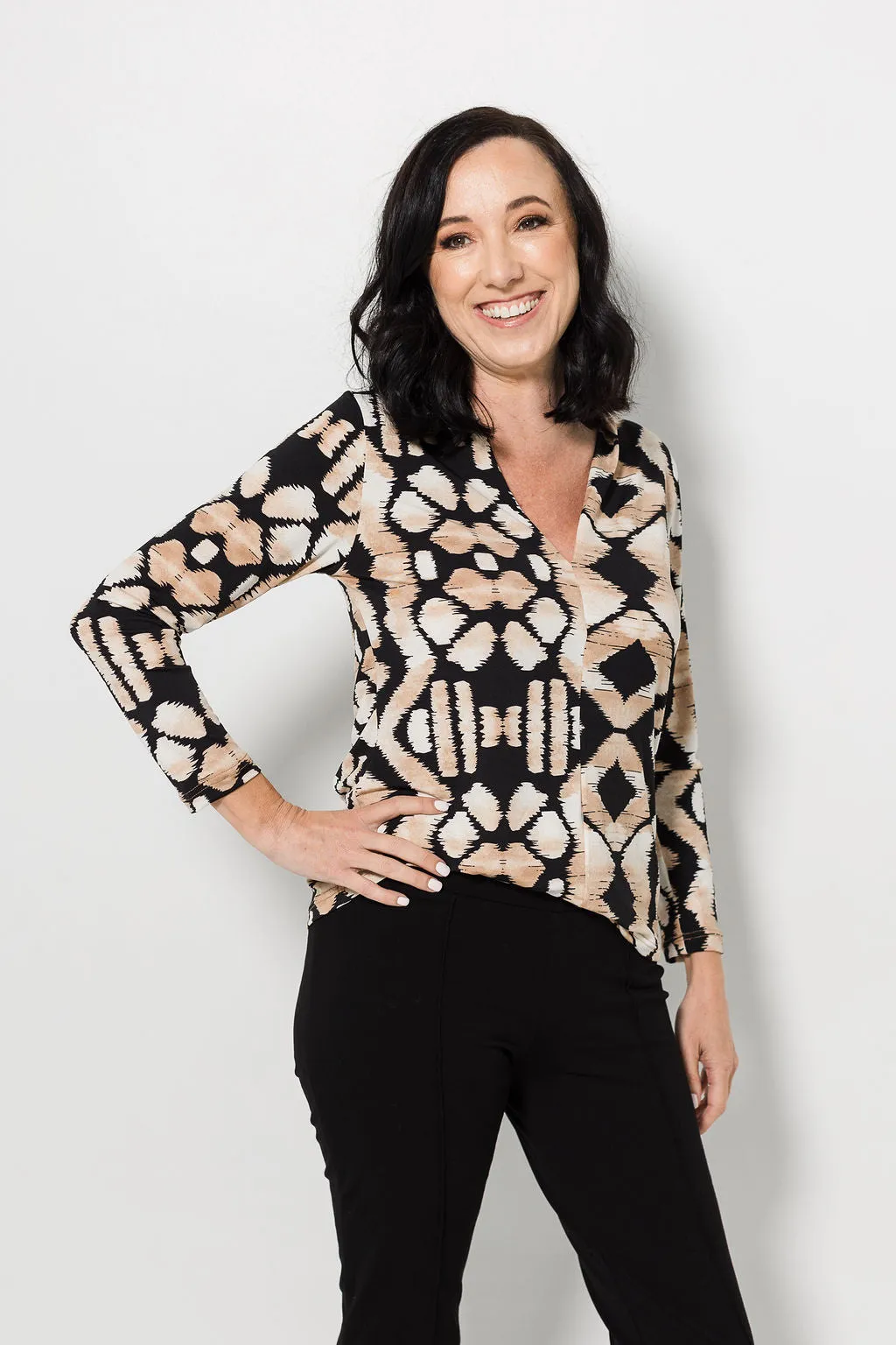 Pintuck Ponti pants | Black
