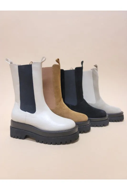 Platform Casual Midi Combat Boots