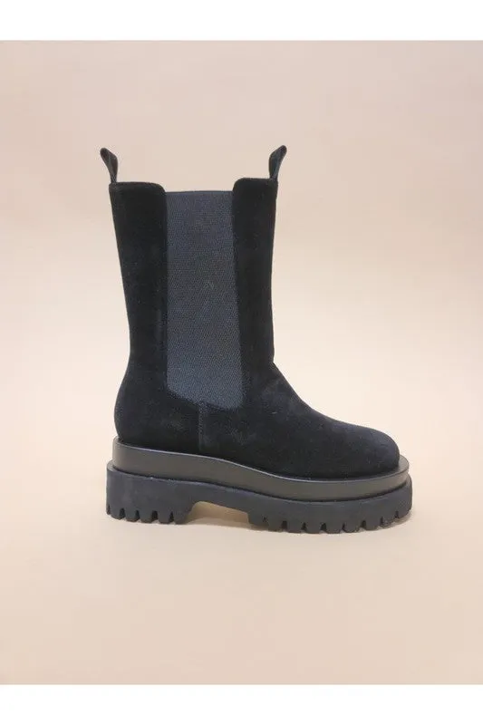 Platform Casual Midi Combat Boots