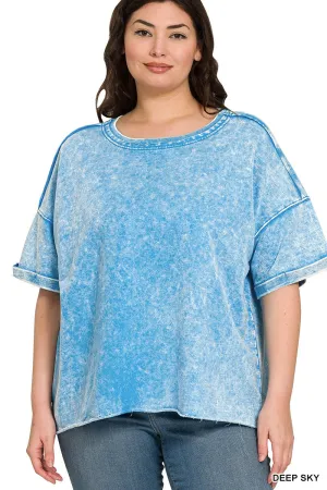 Plus Deep Sky Acid Wash Shirt