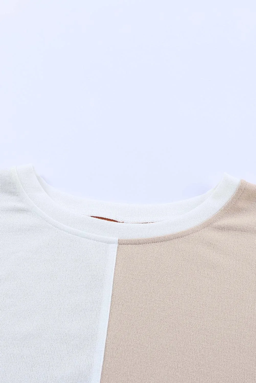 Pocketed Color Block Patchwork Long Sleeve Top