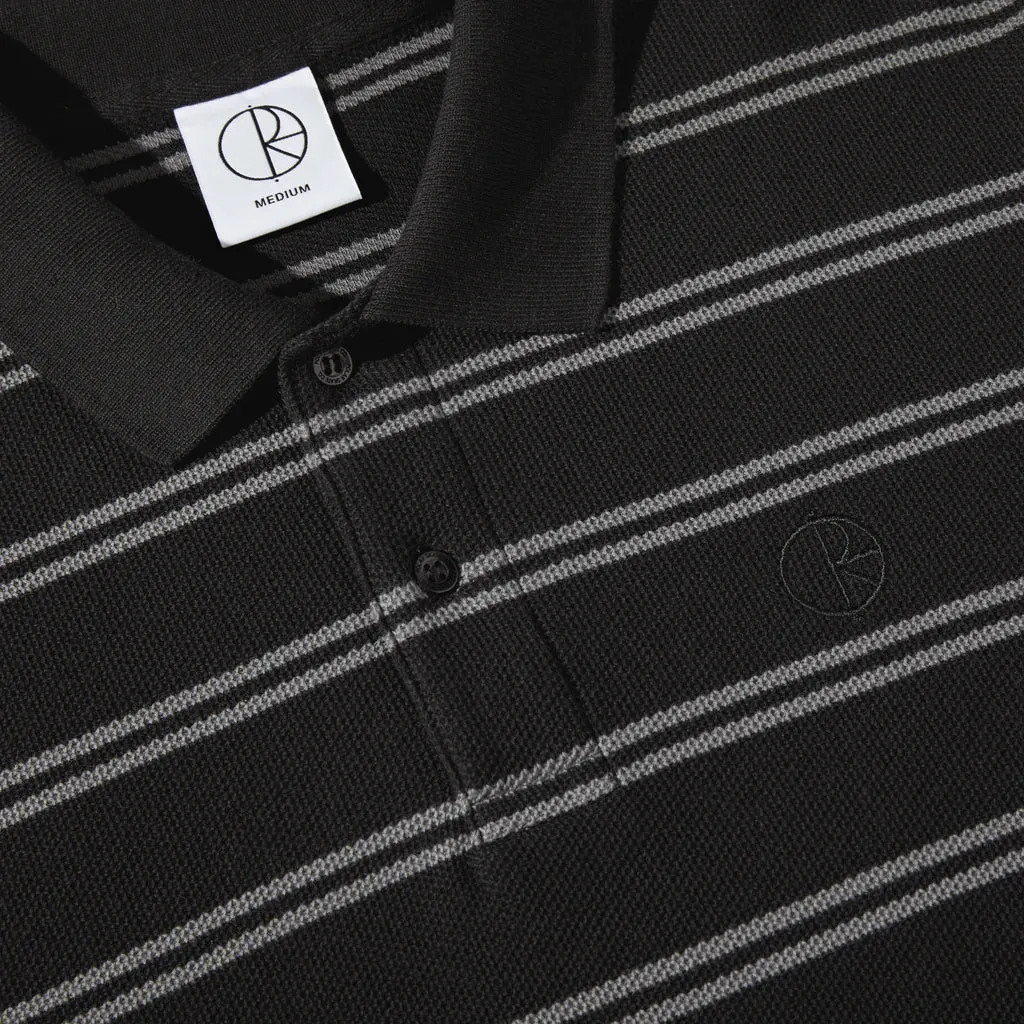 Polar Skate Co Longsleeve Stripe Polo Black