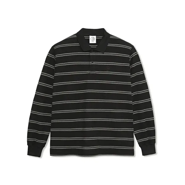 Polar Skate Co Longsleeve Stripe Polo Black