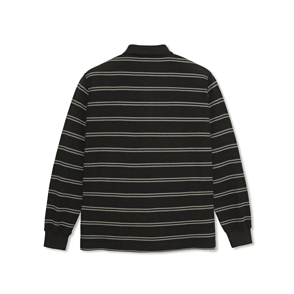 Polar Skate Co Longsleeve Stripe Polo Black