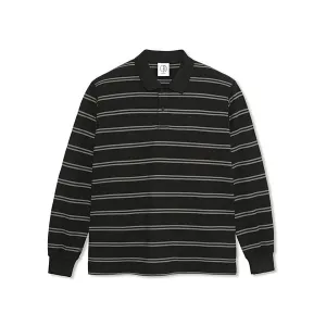 Polar Skate Co Longsleeve Stripe Polo Black