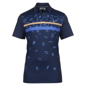 Polo de golf a rayas con diseño de pingüino Got Game