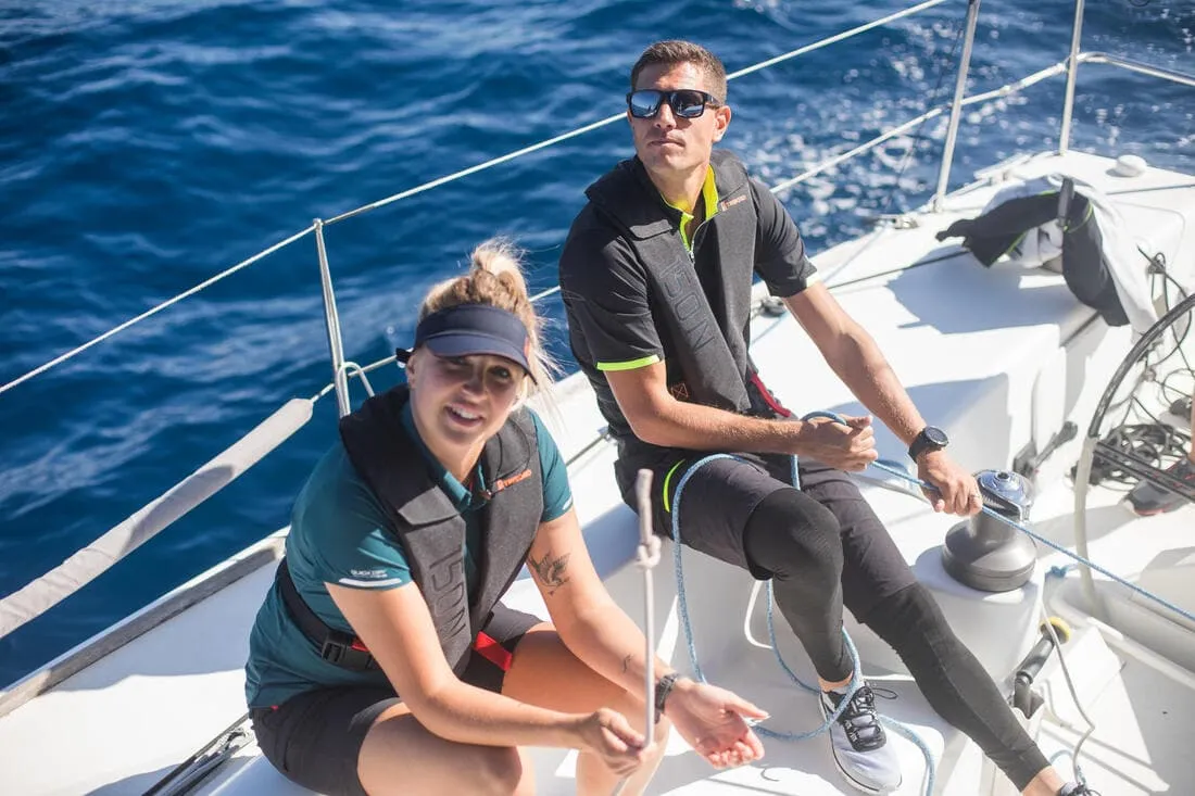 Polo manches courtes de voile femme Race Pétrole