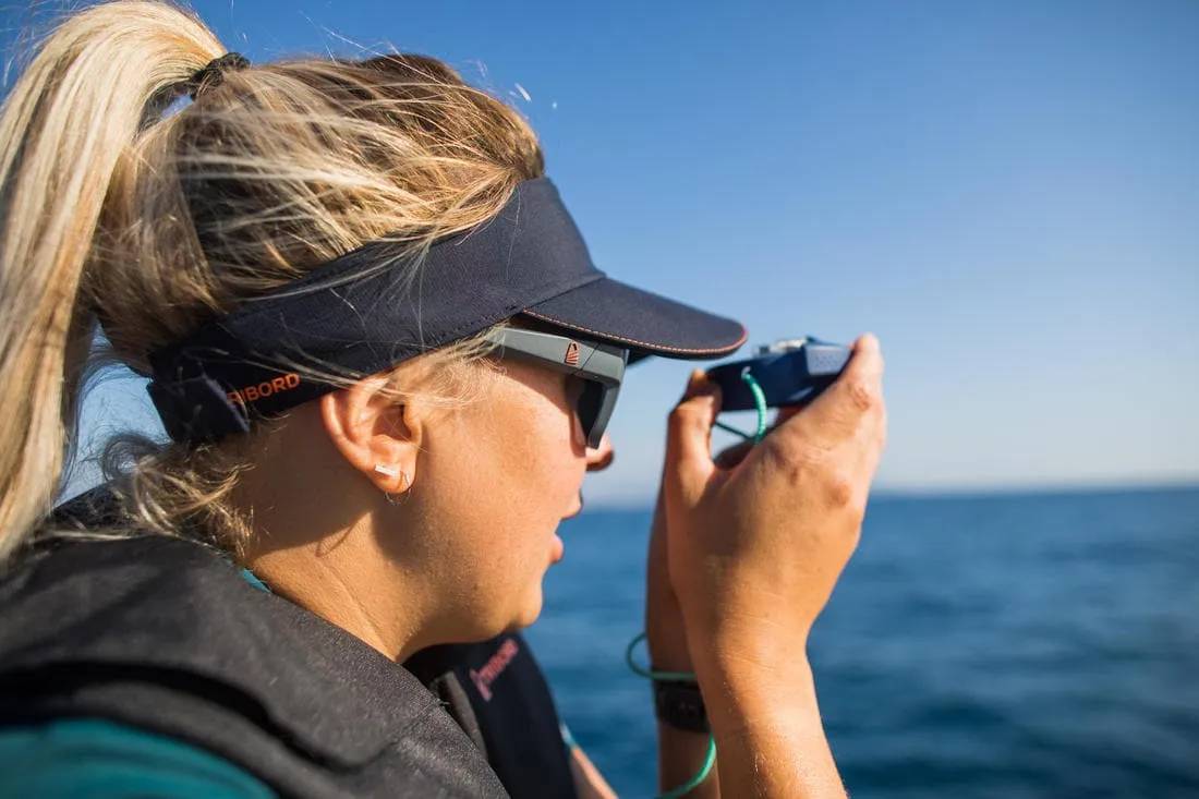 Polo manches courtes de voile femme Race Pétrole