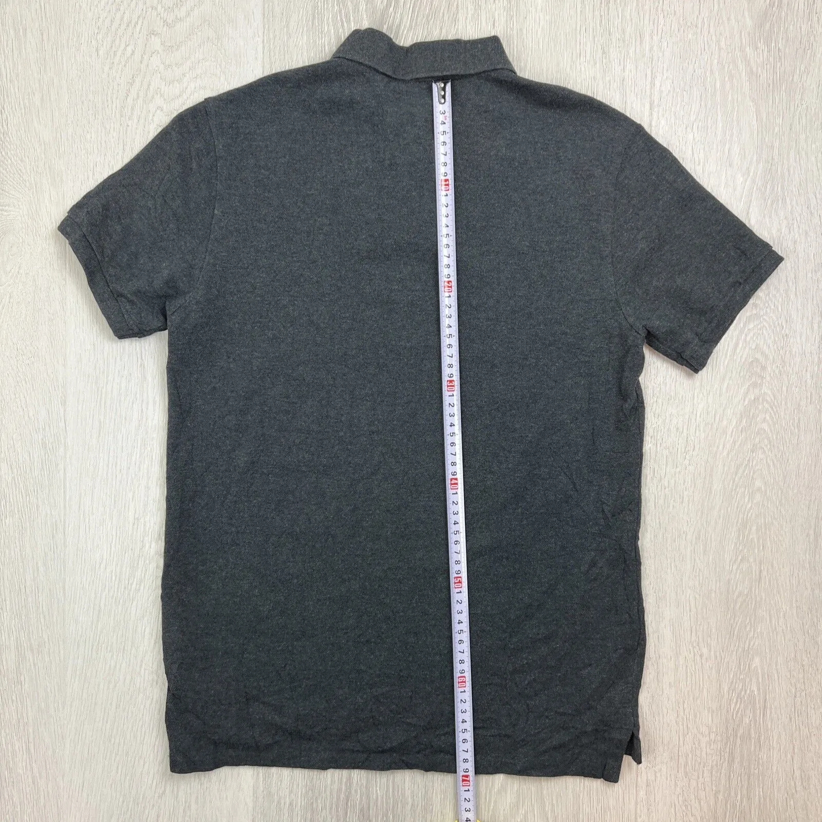 Polo Ralph Lauren Mens Short Sleeve Custom Slim Fit Grey Polo Shirt Size Medium
