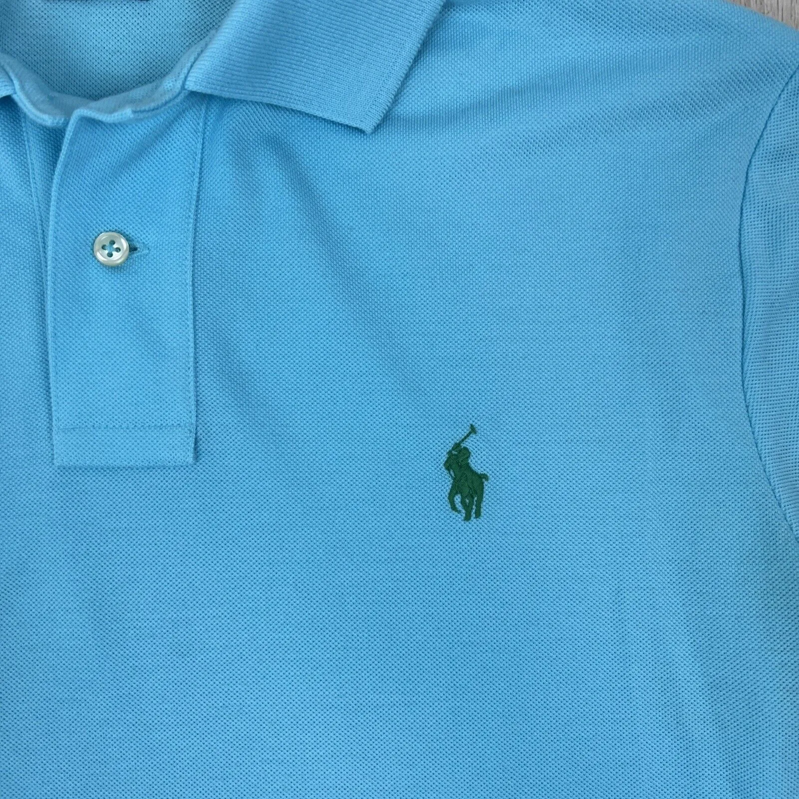 Polo Ralph Lauren Mens The Earth Polo Custom Slim Fit Blue Polo Shirt Size M