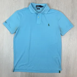 Polo Ralph Lauren Mens The Earth Polo Custom Slim Fit Blue Polo Shirt Size M