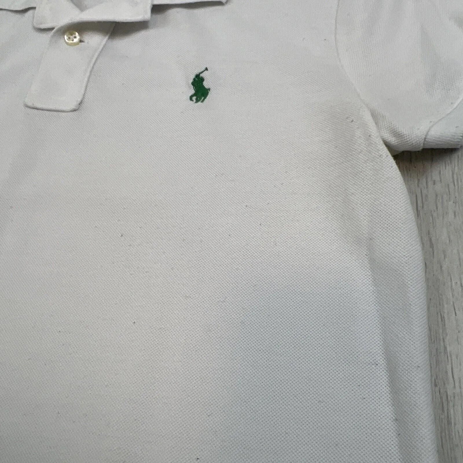 Polo Ralph Lauren Womens The Earth Polo Short Sleeve White Polo Shirt Size M