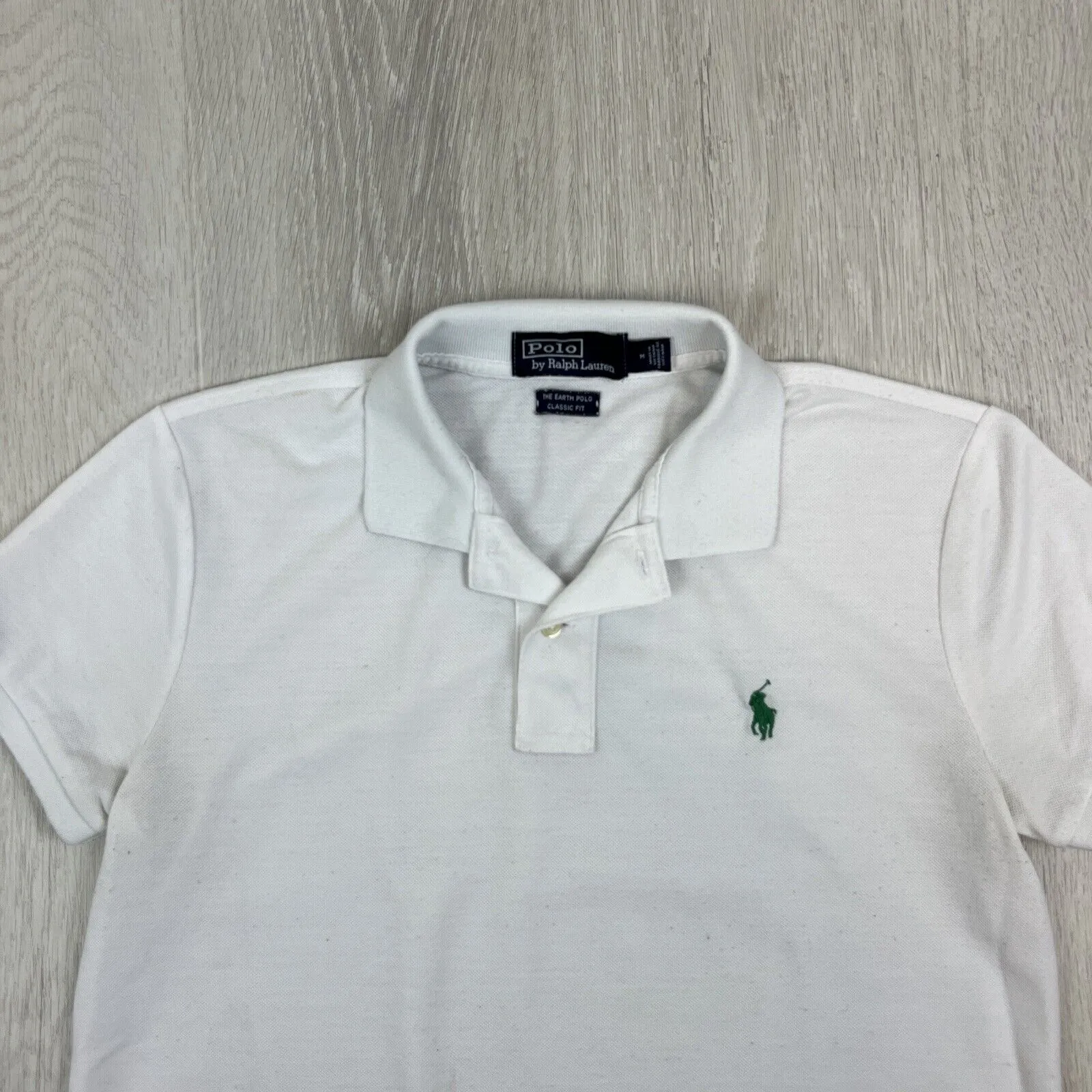Polo Ralph Lauren Womens The Earth Polo Short Sleeve White Polo Shirt Size M