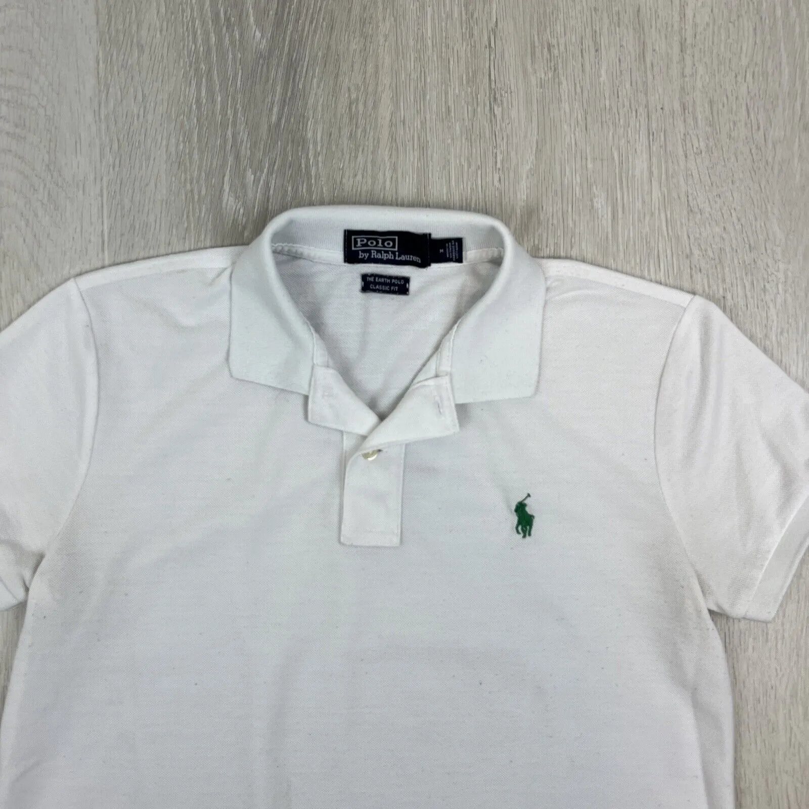 Polo Ralph Lauren Womens The Earth Polo Short Sleeve White Polo Shirt Size M