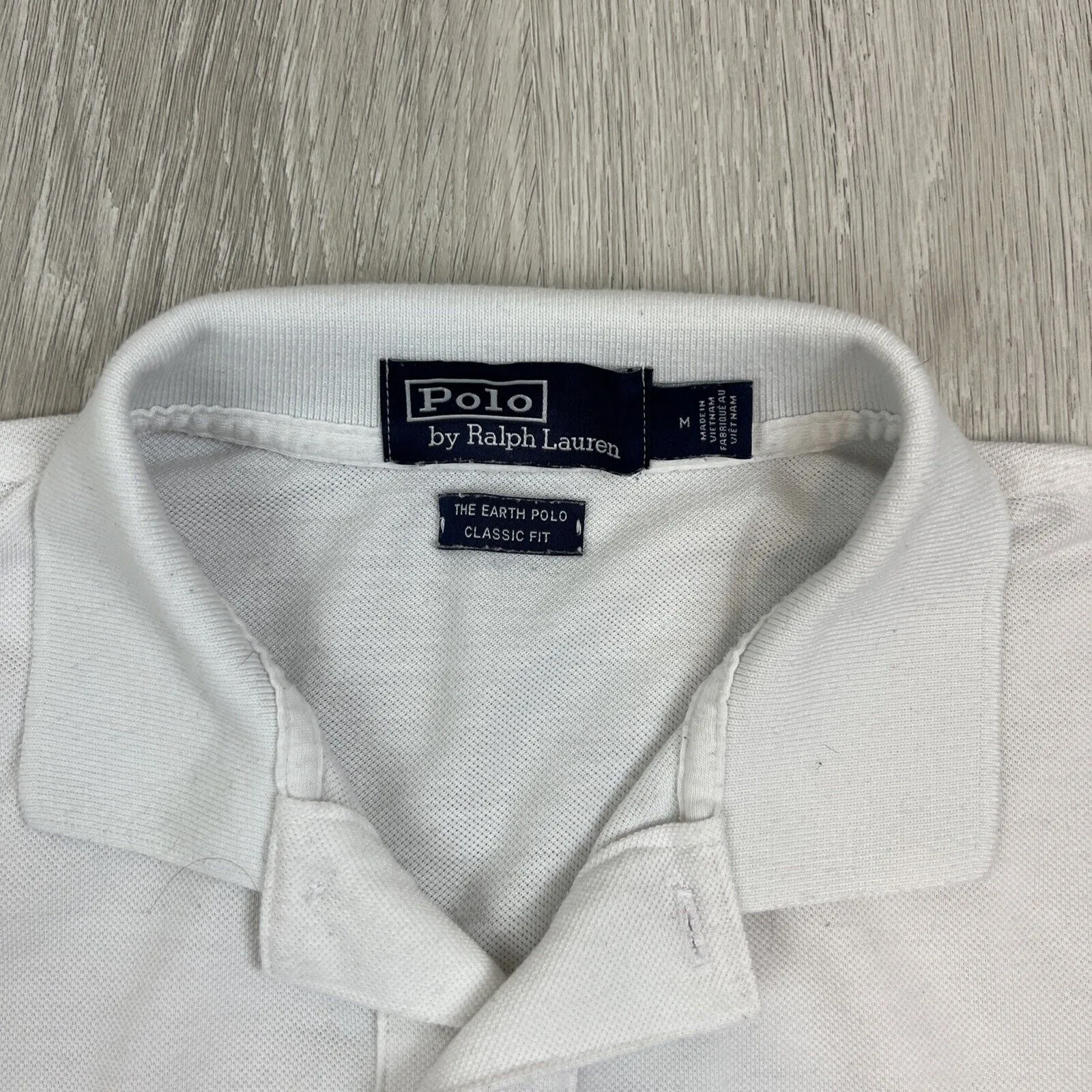 Polo Ralph Lauren Womens The Earth Polo Short Sleeve White Polo Shirt Size M