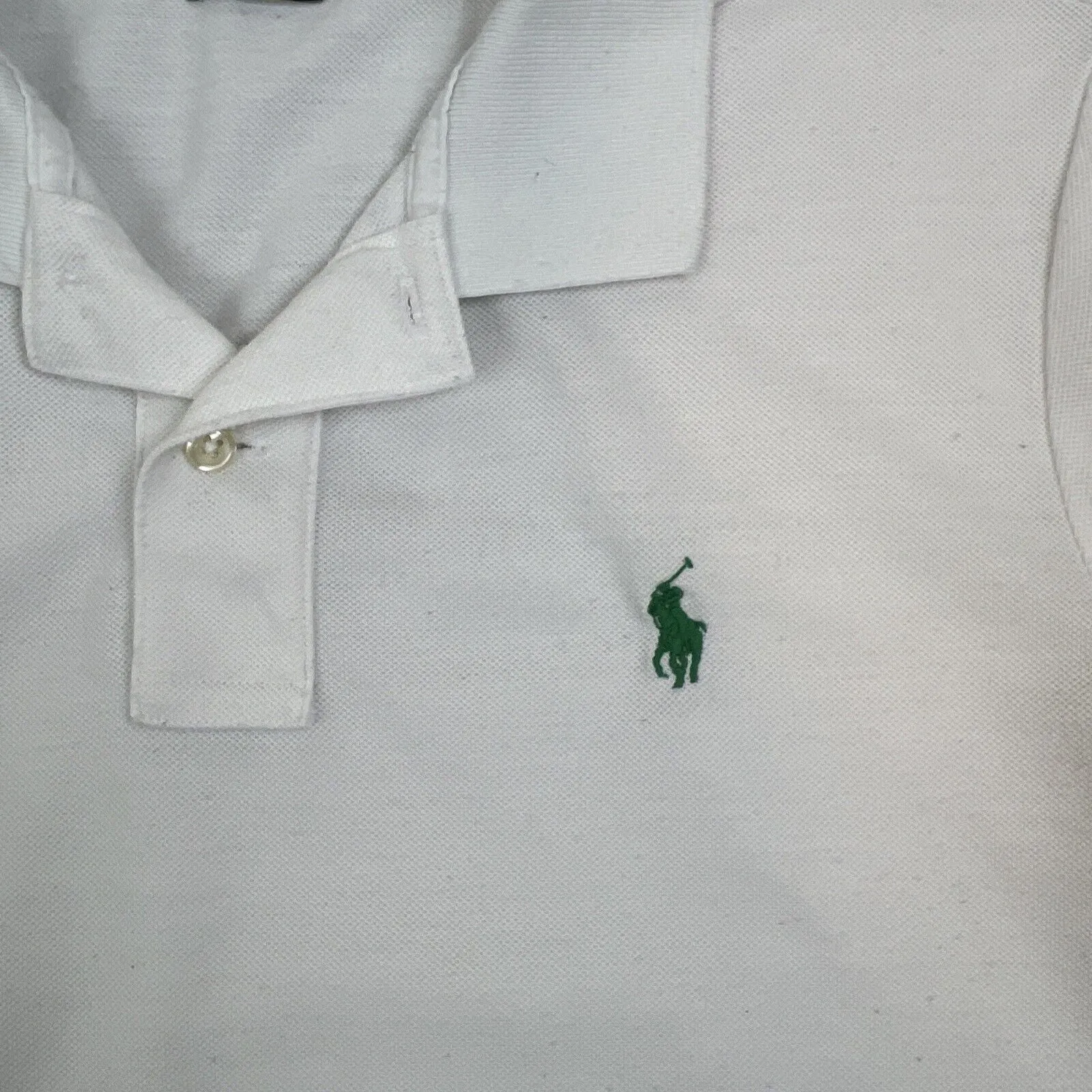 Polo Ralph Lauren Womens The Earth Polo Short Sleeve White Polo Shirt Size M