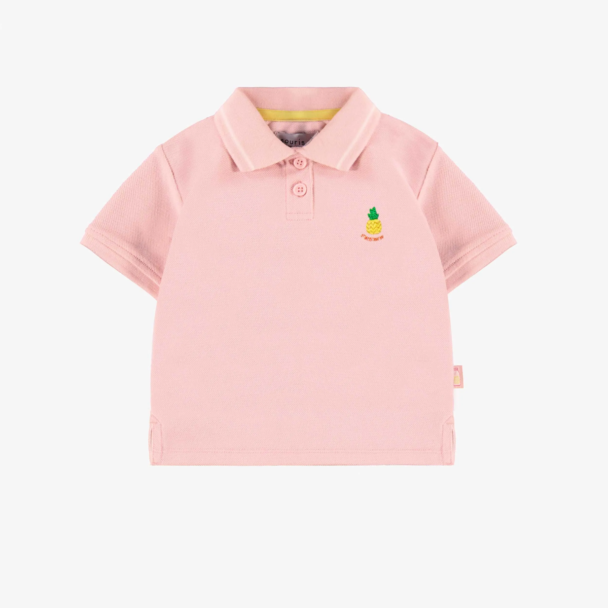 Polo rose en piqué, bébé || Pink polo shirt in piqué, baby