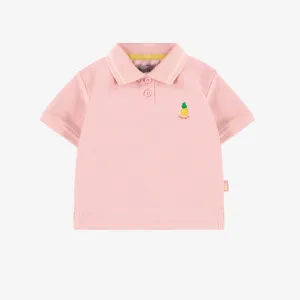 Polo rose en piqué, bébé || Pink polo shirt in piqué, baby