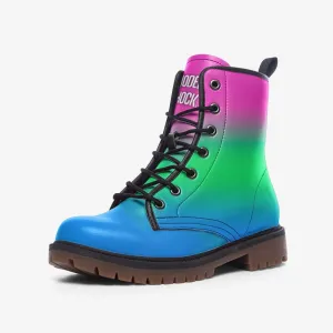 Polysexual Poly Flag LGBTQ  Vegan Leather Unisex Boots