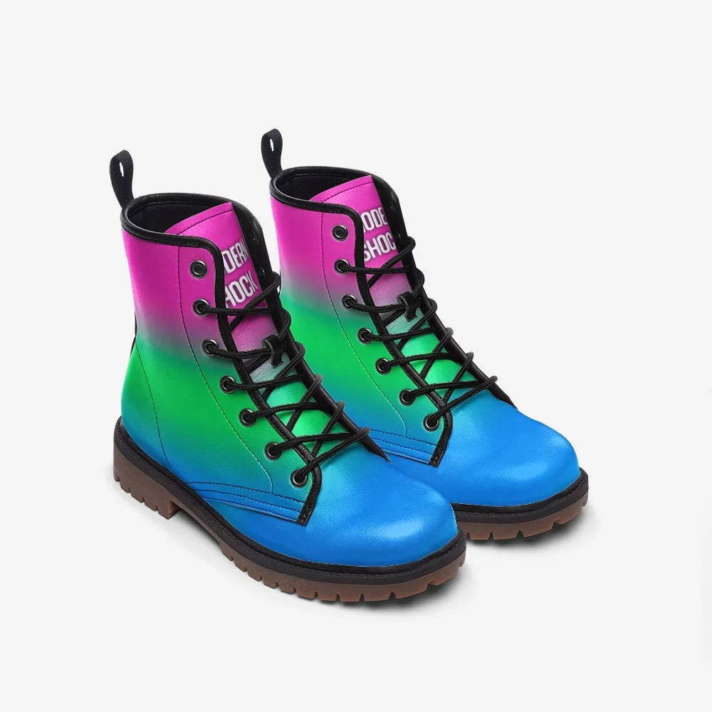 Polysexual Poly Flag LGBTQ  Vegan Leather Unisex Boots