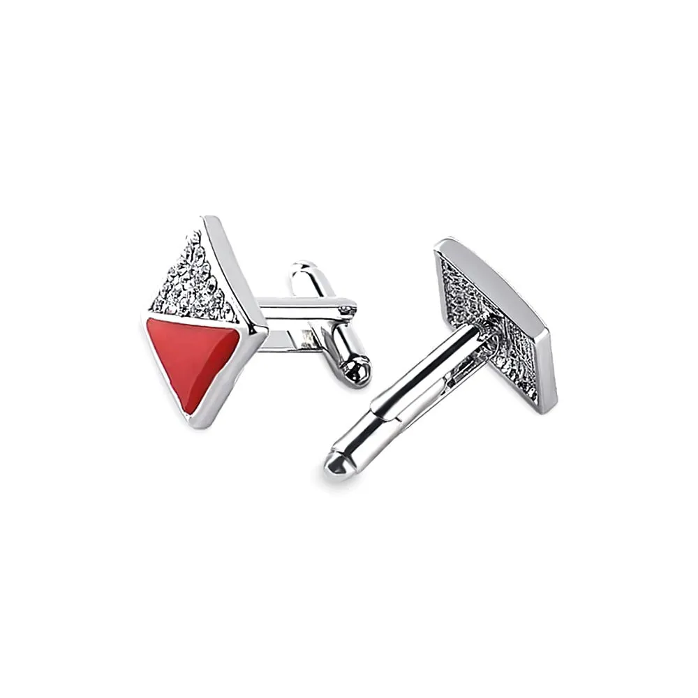 Popular Fashion Drip Oil And Diamond French Cufflinks