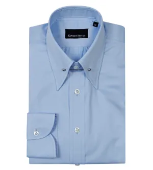 Powder Blue Pin Collar Shirt with Button Cuffs