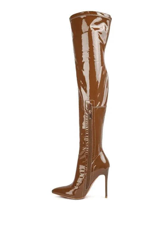Pu Stiletto Long Boots