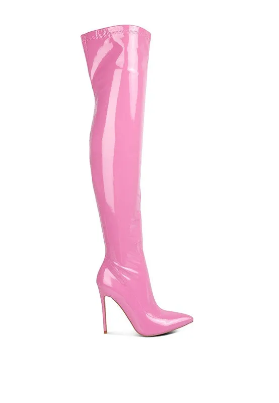 Pu Stiletto Long Boots