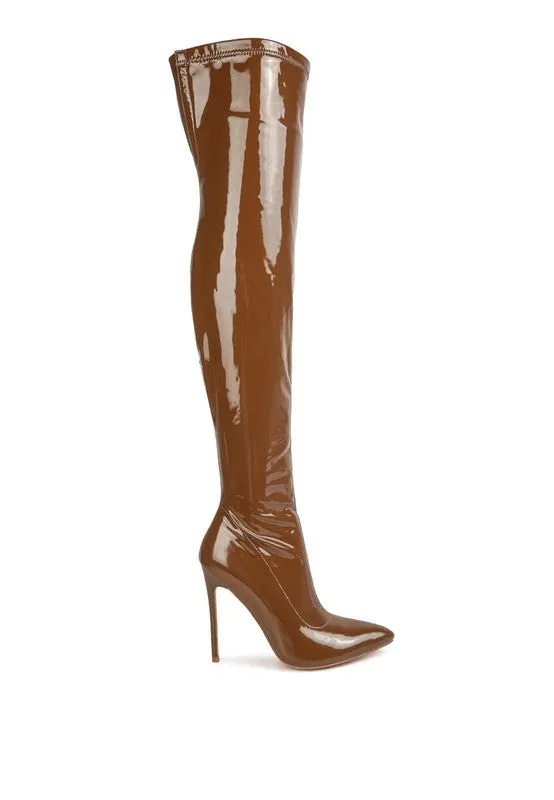 Pu Stiletto Long Boots