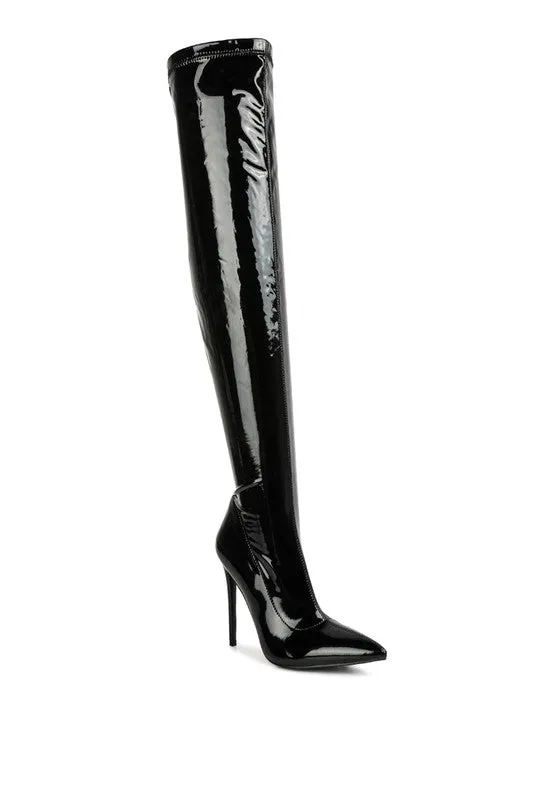 Pu Stiletto Long Boots