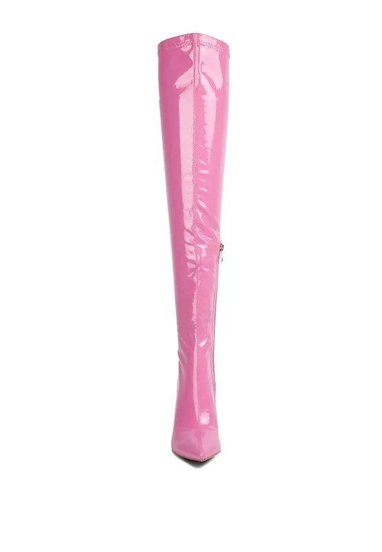 Pu Stiletto Long Boots