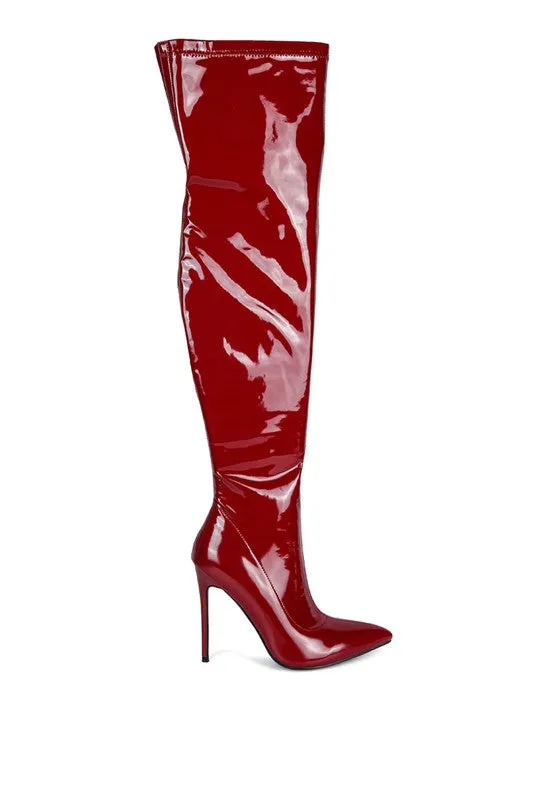 Pu Stiletto Long Boots