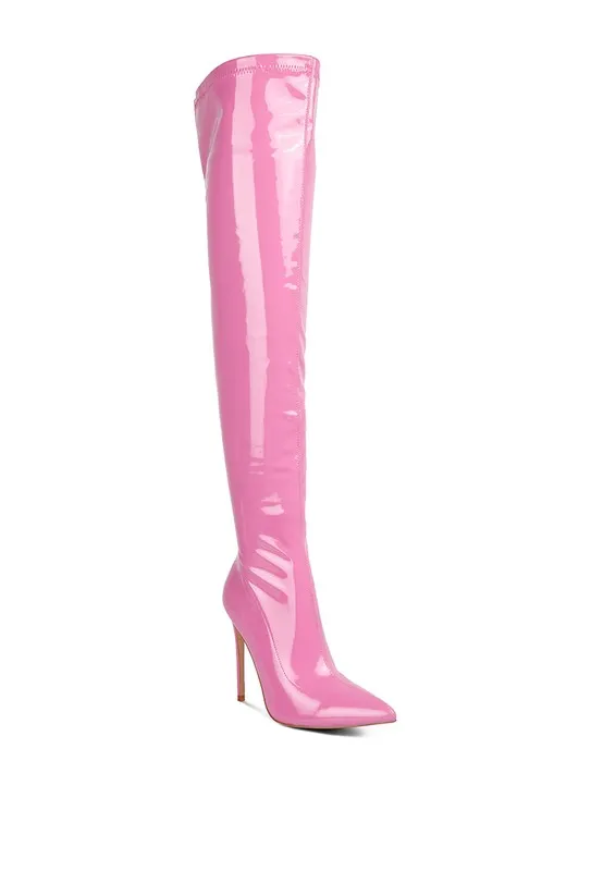 Pu Stiletto Long Boots