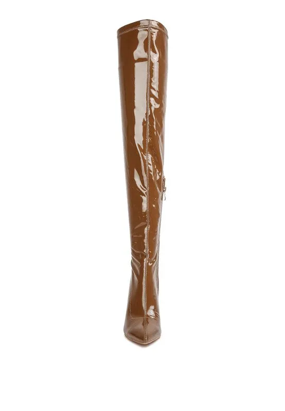 Pu Stiletto Long Boots