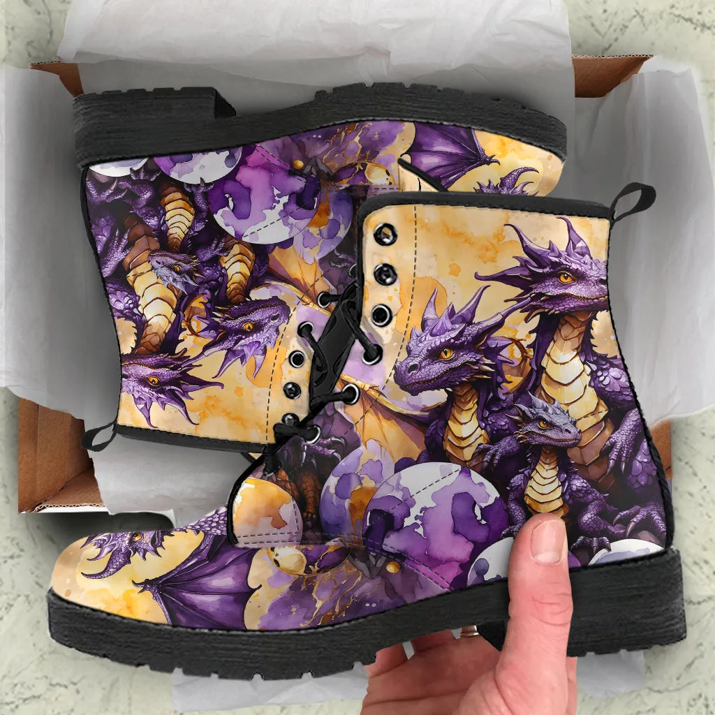 Purple Dragons #353 Vegan Ankle Boots