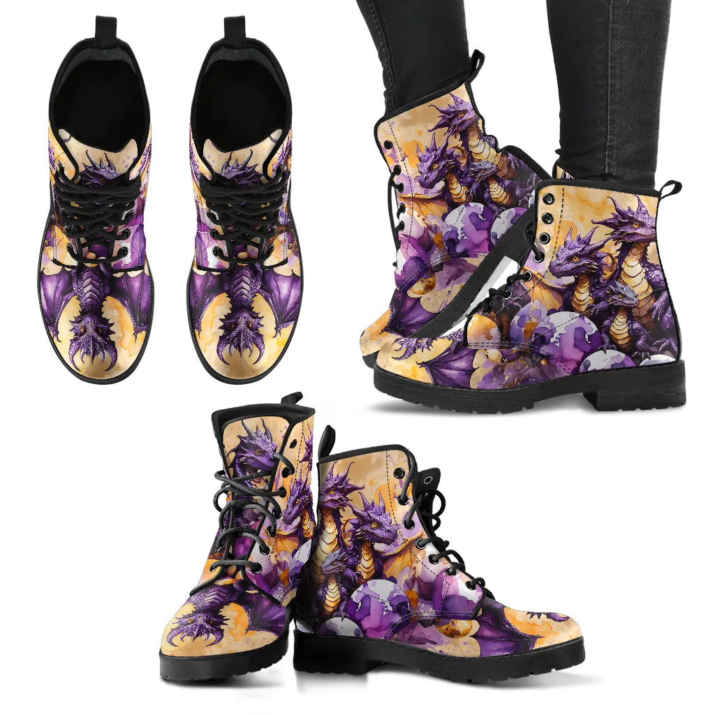 Purple Dragons #353 Vegan Ankle Boots