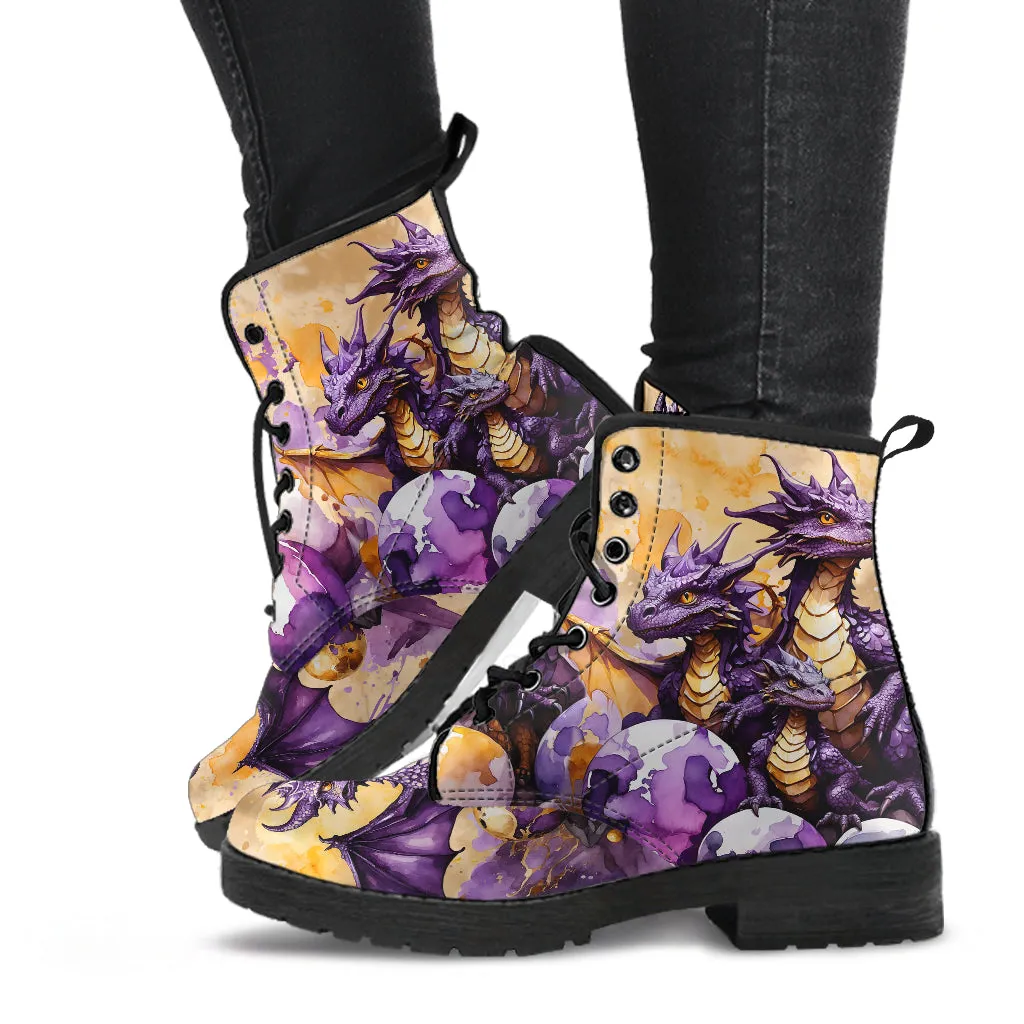Purple Dragons #353 Vegan Ankle Boots