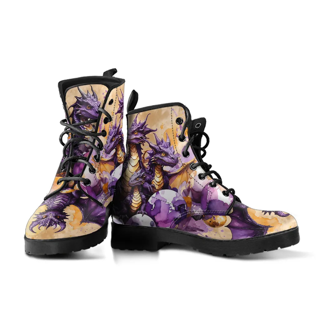 Purple Dragons #353 Vegan Ankle Boots