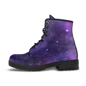 Purple Galaxy Vegan Boots Mens Womens (Light)