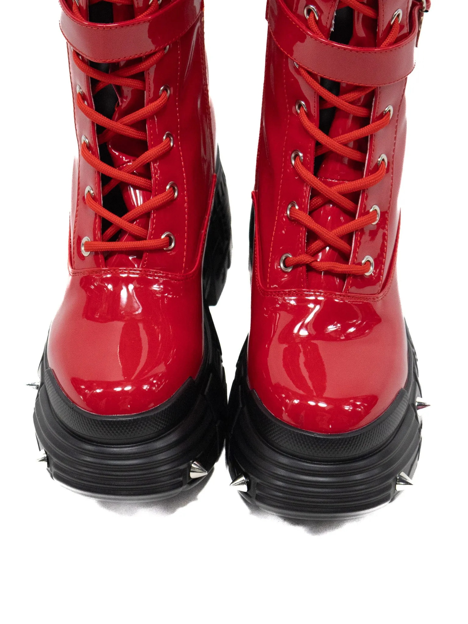 Qualcan Patent Bondage Combat Boot