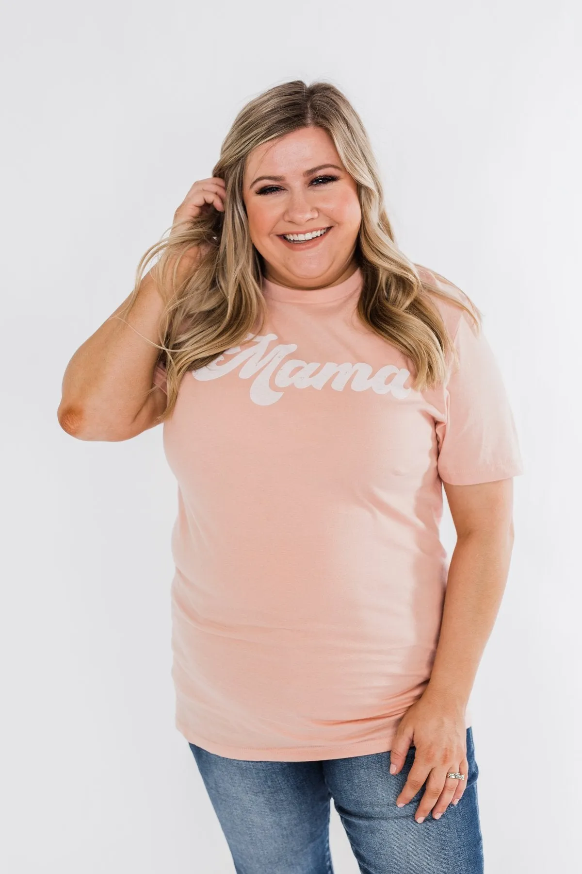 "Mama" Tee- Light Peach
