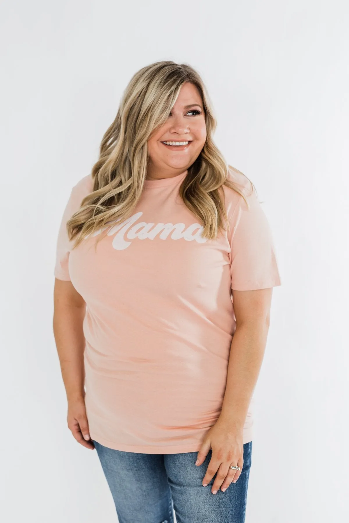 "Mama" Tee- Light Peach